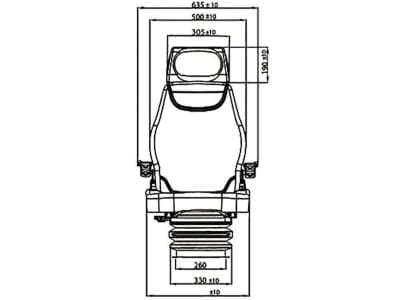 BLACK STAR Traktorsitz "BS 1237 A" 12 V, mit langer Rückenlehne und Kopfstütze, luftgefedert, Stoff Black Matrix, schwarz