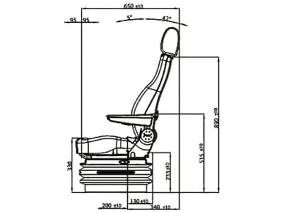 BLACK STAR Traktorsitz "BS 1237 A" mit langer Rückenlehne und Kopfstütze, luftgefedert, Stoff Black Matrix, schwarz