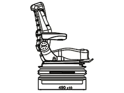 BLACK STAR Traktorsitz "BS 1512 A TT" mit Sitzkissentiefen- und -neigungseinstellung, Drehadapter  30° links/rechts, luftgefedert, Stoff Black Matrix, schwarz