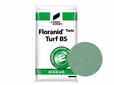 COMPO EXPERT Floranid® Twin Turf BS feingekörnter NPK 20+5+8 Rasendünger, mit ISODUR®, CROTODUR® u. Bacillus subtilis 25 kg Sack  Granulat