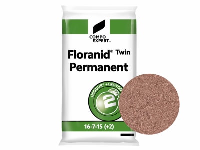 COMPO EXPERT Floranid®Twin Permanent feingekörnter NPK 16+7+15 Universal-Langzeitdünger, mit ISODUR® u. CROTODUR® 25 kg Sack  Granulat