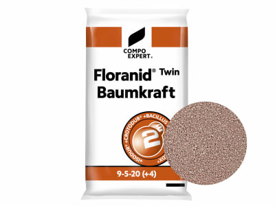 COMPO EXPERT Floranid® Twin Baumkraft feingekörnter NPK 9+5+20 Baumdünger, mit ISODUR®, CROTODUR® u. Bacillus subtilis 25 kg Sack  Granulat