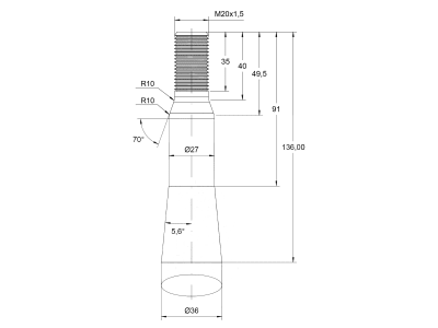 SHW Frontladerzinken 800 mm M 20 x 1,5 spitz, gerade für Stoll, 53127 SHW Frontladerzinken 800 mm M 20 x 1,5 spitz, gerade für Stoll, 53127