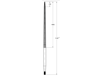 SHW Grossballenzinken 1.100 mm M 22 x 1,5, spitz, mit konischer Mutter SHW Grossballenzinken 1.100 mm M 22 x 1,5, spitz, mit konischer Mutter