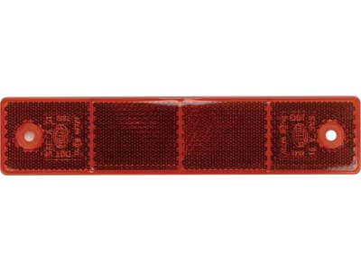 Hella® Rückstrahler rechteckig, rot, 180 x 40 x 6,5 mm, geschraubt; mit Bohrung; senkrecht, 8RA 002 023-001