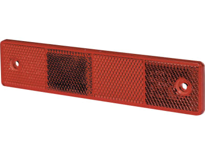 Hella® Rückstrahler rechteckig, rot, 180 x 40 x 6,5 mm, geschraubt; mit Bohrung; senkrecht, 8RA 002 023-001