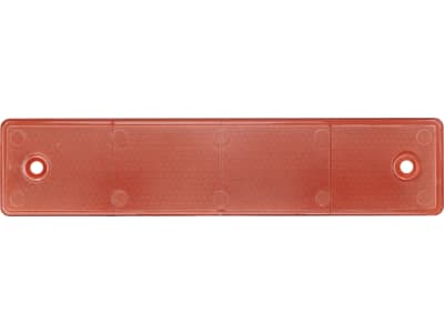 Hella® Rückstrahler rechteckig, rot, 180 x 40 x 6,5 mm, geschraubt; mit Bohrung; senkrecht, 8RA 002 023-001