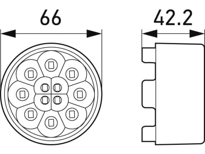 Hella® LED-Schlussleuchte rund, Schluss- und Bremslicht, 12 V, 2SB 009 001-401