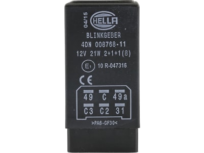 Hella® Blinkgeber 12 V, 6-polig, mit Halter, 4DN 008 768-117