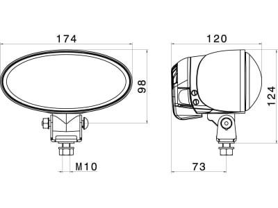 Hella® Arbeitsscheinwerfer "Oval 90 HB3", 12 V, für Nahfeldausleuchtung, geschraubt; stehend, 1GB 996 186-051