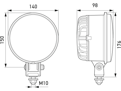 Hella® LED-Hauptscheinwerfer vorn links/rechts, rund, 12 V, 139 x 176 x 98 mm, Abblendlicht; Fernlicht, 1S3 996 362-301 Hella® LED-Hauptscheinwerfer vorn links/rechts, rund, 12 V, 139 x 176 x 98 mm, Abblendlicht; Fernlicht, 1S3 996 362-301