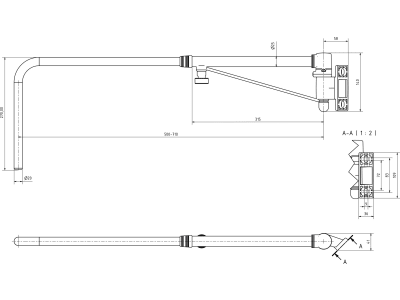 Teleskop-Spiegelarm "TSK6" links 470 – 680 mm, für Same, Deutz-Fahr, universal