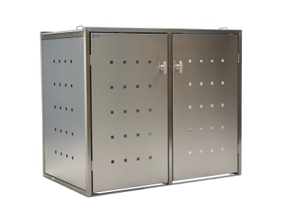 Indra 2er Kombi Mülltonnenbox Edelstahl 120 Liter Mülltonnenboxen Indra 2er Kombi Mülltonnenbox Edelstahl 120 Liter Mülltonnenboxen