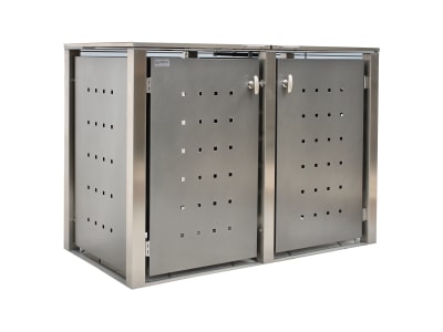 Indra 2er Mülltonnenbox Multimax Edelstahl mit Pulverbeschichtung Anthrazit 120 + 240 Liter mit Knebelgriff Indra 2er Mülltonnenbox Multimax Edelstahl mit Pulverbeschichtung Anthrazit 120 + 240 Liter mit Knebelgriff