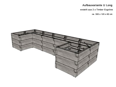JUWEL Hochbeet Timber ERGOLINE nordic wood 125 x 40 x 185 cm Kunststoff mit hochwertiger Holzoptik