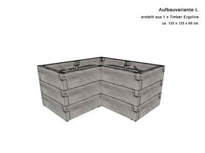 JUWEL Hochbeet Timber ERGOLINE nordic wood 125 x 40 x 185 cm Kunststoff mit hochwertiger Holzoptik