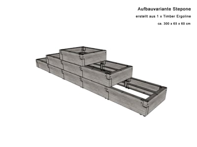 JUWEL Hochbeet Timber ERGOLINE nordic wood 125 x 40 x 185 cm Kunststoff mit hochwertiger Holzoptik