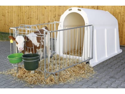 KERBL Kälberiglu "CalfHouse PE UV+" für 1 Kalb, mit Umzäunung