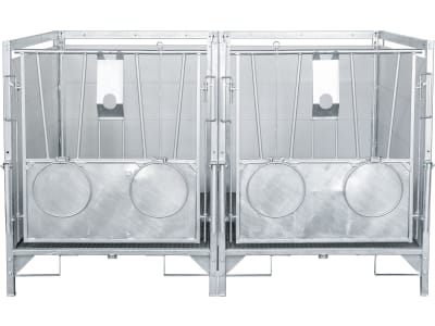 KERBL Kälberbox groß, zweifach mit 2 Liegeplätzen, B x H x T innen 100 x 106 x 160 cm, 14615