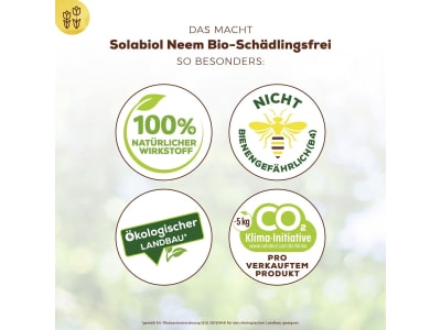 Solabiol Neem Bio-Schädlingsfrei 30 ml  biologische Schädlingsbekämpfung an Zierpflanzen, Kräutern, Kartoffeln und Gemüse 
