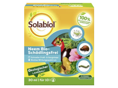 Solabiol Neem Bio-Schädlingsfrei 30 ml  biologische Schädlingsbekämpfung an Zierpflanzen, Kräutern, Kartoffeln und Gemüse 