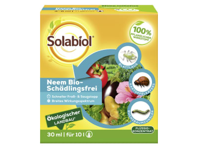 Solabiol Neem Bio-Schädlingsfrei 30 ml  biologische Schädlingsbekämpfung an Zierpflanzen, Kräutern, Kartoffeln und Gemüse 