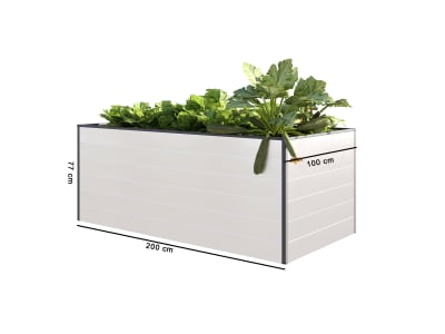  OKAY Aluminium Hochbeet 200 x 100 x 77 cm  natur Hochbeet Garten, Füllmenge 1.300 l