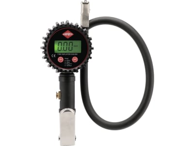Airpress Reifenfüllprüfer, 0 bis 10 bar, 1/4" IG; Euro NW 7,2 mm; Orion NW 5,5 mm, digital, batteriebetrieben, Gummischutz, Euro- und Orion-Stecknippel, 42064 Airpress Reifenfüllprüfer, 0 bis 10 bar, 1/4" IG; Euro NW 7,2 mm; Orion NW 5,5 mm, digital, batteriebetrieben, Gummischutz, Euro- und Orion-Stecknippel, 42064