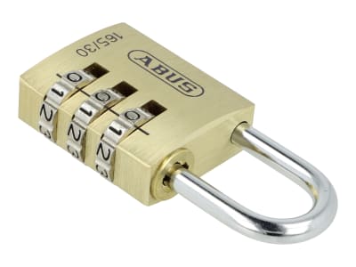ABUS Zahlenschloss 165/30 Messing-Vorhängeschloss, Zahlencode, Kofferschloss / Spindschloss