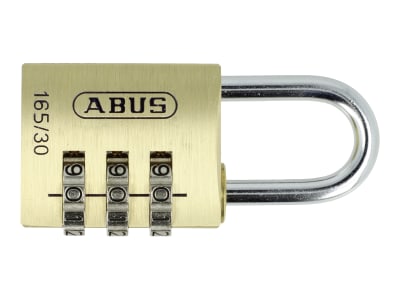 ABUS Zahlenschloss 165/30 Messing-Vorhängeschloss, Zahlencode, Kofferschloss / Spindschloss