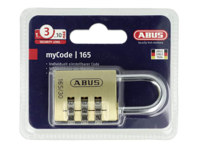 ABUS Zahlenschloss 165/30 Messing-Vorhängeschloss, Zahlencode, Kofferschloss / Spindschloss