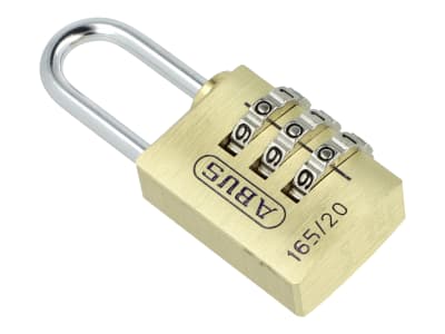 ABUS Zahlenschloss 165/20 Messing-Vorhängeschloss, Zahlencode, Kofferschloss / Spindschloss