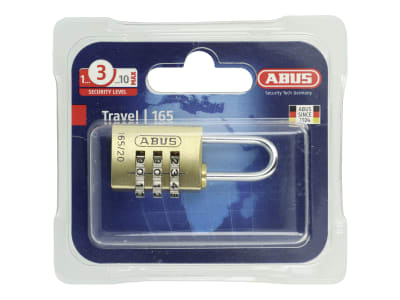 ABUS Zahlenschloss 165/20 Messing-Vorhängeschloss, Zahlencode, Kofferschloss / Spindschloss