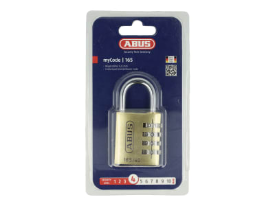 ABUS Zahlenschloss 165/40 Messing-Vorhängeschloss, Zahlencode, Kofferschloss / Spindschloss