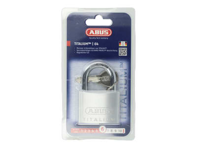 ABUS Vorhangschloss Titalium 64TI/40 Torschloss, Spezial-Aluminium, gehärteter Stahlbügel, ABUS-Sicherheitslevel 6