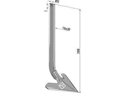 Industriehof® Hackscharstiel 388 x 30 x 10 mm, mit Schar 140 mm, für Schmotzer, 1.10.1004 Industriehof® Hackscharstiel 388 x 30 x 10 mm, mit Schar 140 mm, für Schmotzer, 1.10.1004