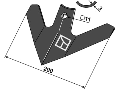 Industriehof® Hackschar, Arbeitsbreite 200 mm, Arbeitswinkel 40 ° für Steketee, 1.10.1140