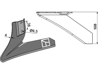 Industriehof® Winkelmesser links 160 mm, für Hackgerät Einböck, Schmotzer, 1.10.1048