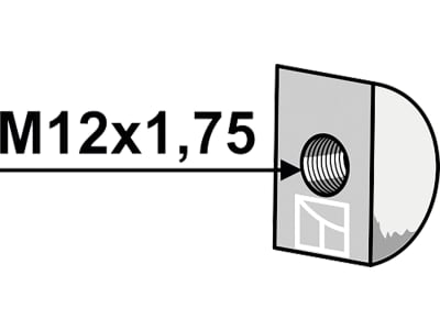 Industriehof® Halbmondkeil Gewinde M 12 x 1,75, für Oberfeder Kultizinken Lemken, Einböck, Hatzenbichler, Steketee, 101.901.03