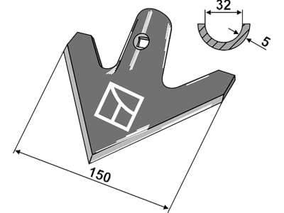 Industriehof® Hackschar, Arbeitsbreite 150 mm, Arbeitswinkel 45 ° für Gaspardo, Maschio, 1.10.1109 Industriehof® Hackschar, Arbeitsbreite 150 mm, Arbeitswinkel 45 ° für Gaspardo, Maschio, 1.10.1109