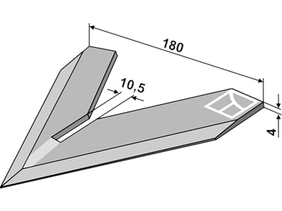 Industriehof® Hackschar, Arbeitsbreite 180 mm, zum Anschweißen für Steketee, 1.10.1101 Industriehof® Hackschar, Arbeitsbreite 180 mm, zum Anschweißen für Steketee, 1.10.1101
