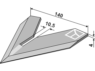 Industriehof® Hackschar, Arbeitsbreite 140 mm, zum Anschweißen für Steketee, 1.10.1099 Industriehof® Hackschar, Arbeitsbreite 140 mm, zum Anschweißen für Steketee, 1.10.1099
