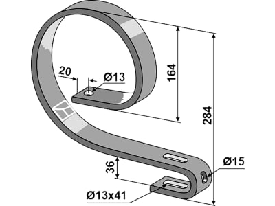 Industriehof® Oberfeder 284 x 45 x 12 mm, für Kulturzinken universal, 1.10.1103 Industriehof® Oberfeder 284 x 45 x 12 mm, für Kulturzinken universal, 1.10.1103