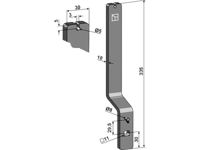 Industriehof® Winkelmesserstiel gebogen, 335 x 30 x 10 mm für Winkelmesser Steketee, 1.10.1144 Industriehof® Winkelmesserstiel gebogen, 335 x 30 x 10 mm für Winkelmesser Steketee, 1.10.1144