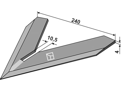 Industriehof® Hackschar, Arbeitsbreite 240 mm, zum Anschweißen für Steketee, 1.10.1146