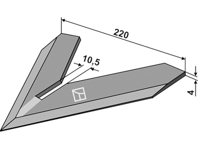 Industriehof® Hackschar, Arbeitsbreite 220 mm, zum Anschweißen für Steketee, 1.10.1160 Industriehof® Hackschar, Arbeitsbreite 220 mm, zum Anschweißen für Steketee, 1.10.1160