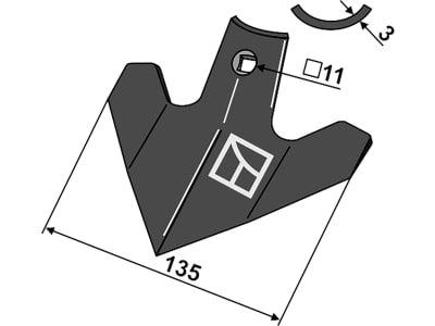 Industriehof® Hackschar, Arbeitsbreite 135 mm, Arbeitswinkel 40 ° für Steketee, 1.10.1138