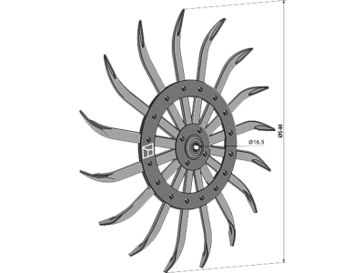 Industriehof® Rollenstriegelrad, Ø außen 540 mm, für Rollenstriegel John Deere, 1.10.24101