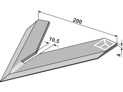 Industriehof® Hackschar, Arbeitsbreite 200 mm, zum Anschweißen für Steketee, 1.10.1102