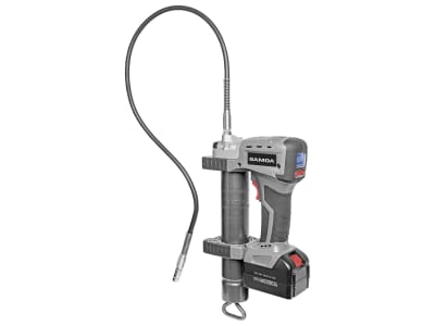 SAMOA® Akku-Fettpresse "AFP-S 400" für 400-g-Pull-Off-Kartuschen mit Akku (20V|4,0 Ah) und Ladegerät 160510 SAMOA® Akku-Fettpresse "AFP-S 400" für 400-g-Pull-Off-Kartuschen mit Akku (20V|4,0 Ah) und Ladegerät 160510